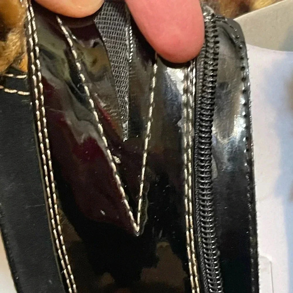 SPORTO women's BLACK suede leather  boots faux fur   Zip lace up size 6 - Picture 5 of 9